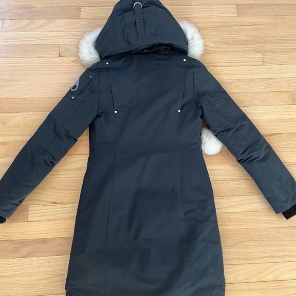 Moose Knuckles Black Ski Jacket with White Fur Trim size small - Picture 11 of 12